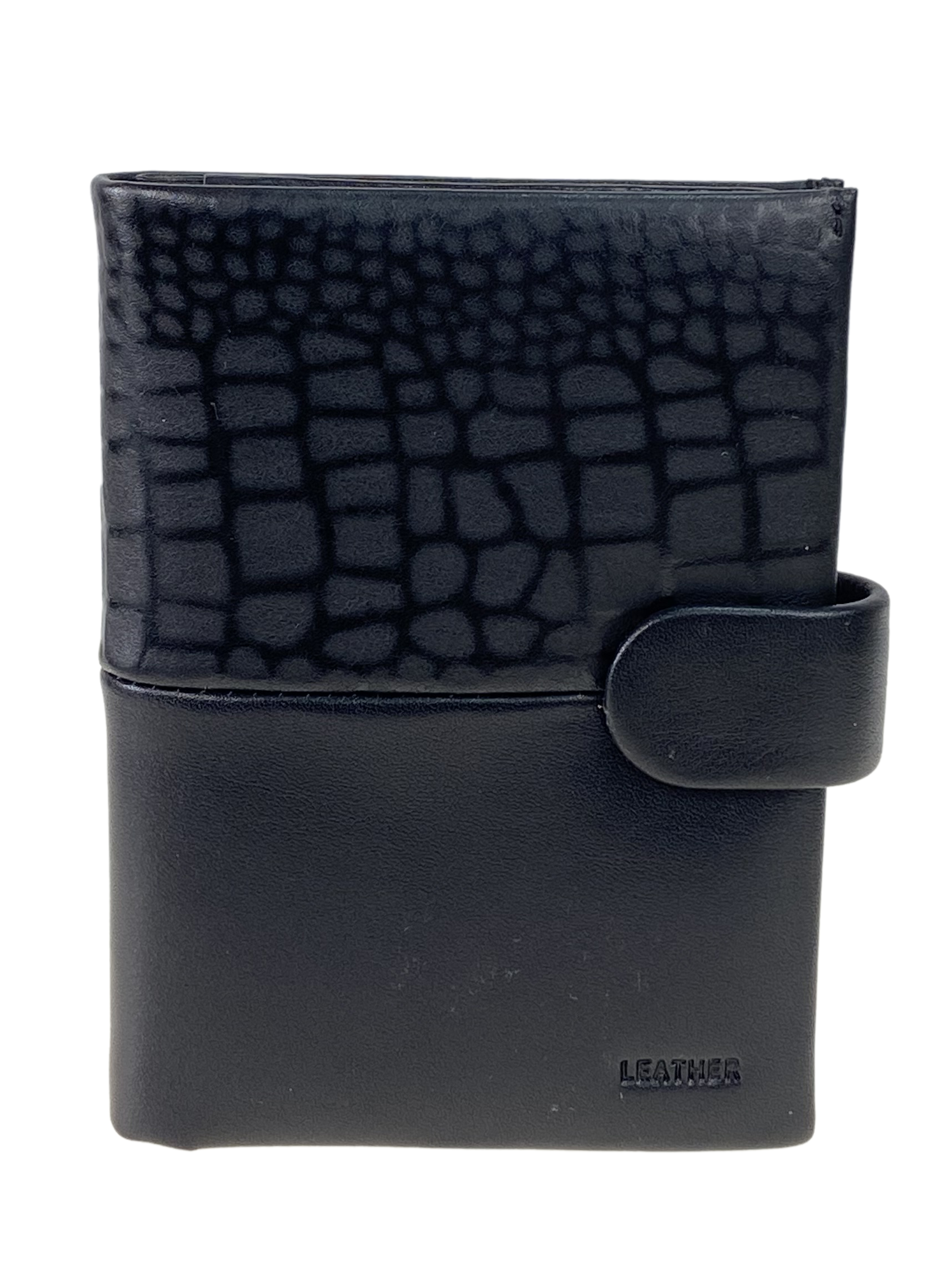На фото 1 - Мужской кошелёк-органайзер из натуральной кожи, цвет черный