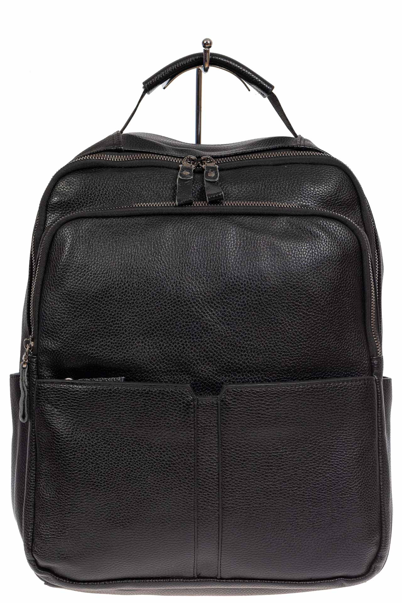 На фото 2 - Мужской рюкзак для ноутбука из искусственной кожи, цвет чёрный