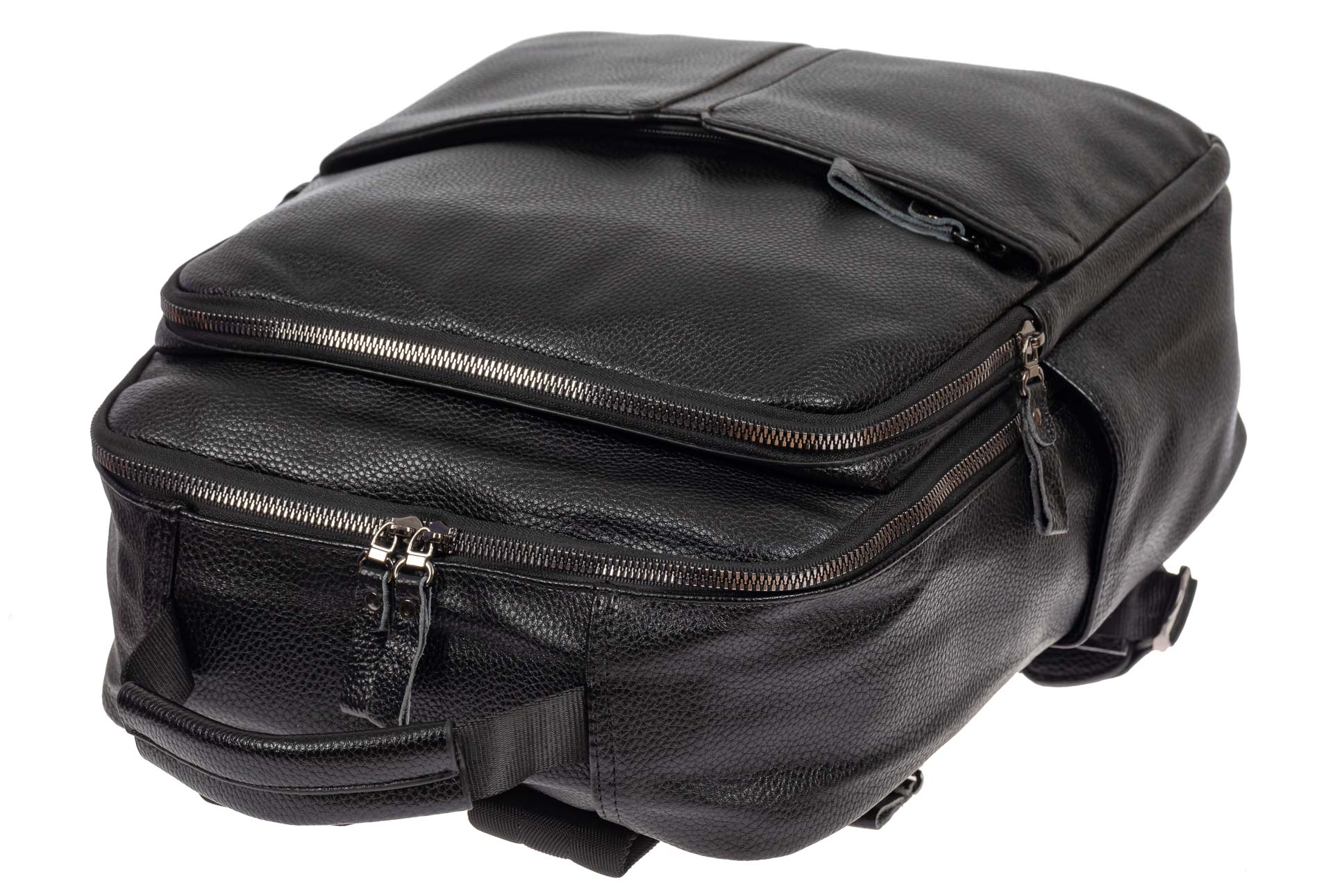 На фото 4 - Мужской рюкзак для ноутбука из искусственной кожи, цвет чёрный