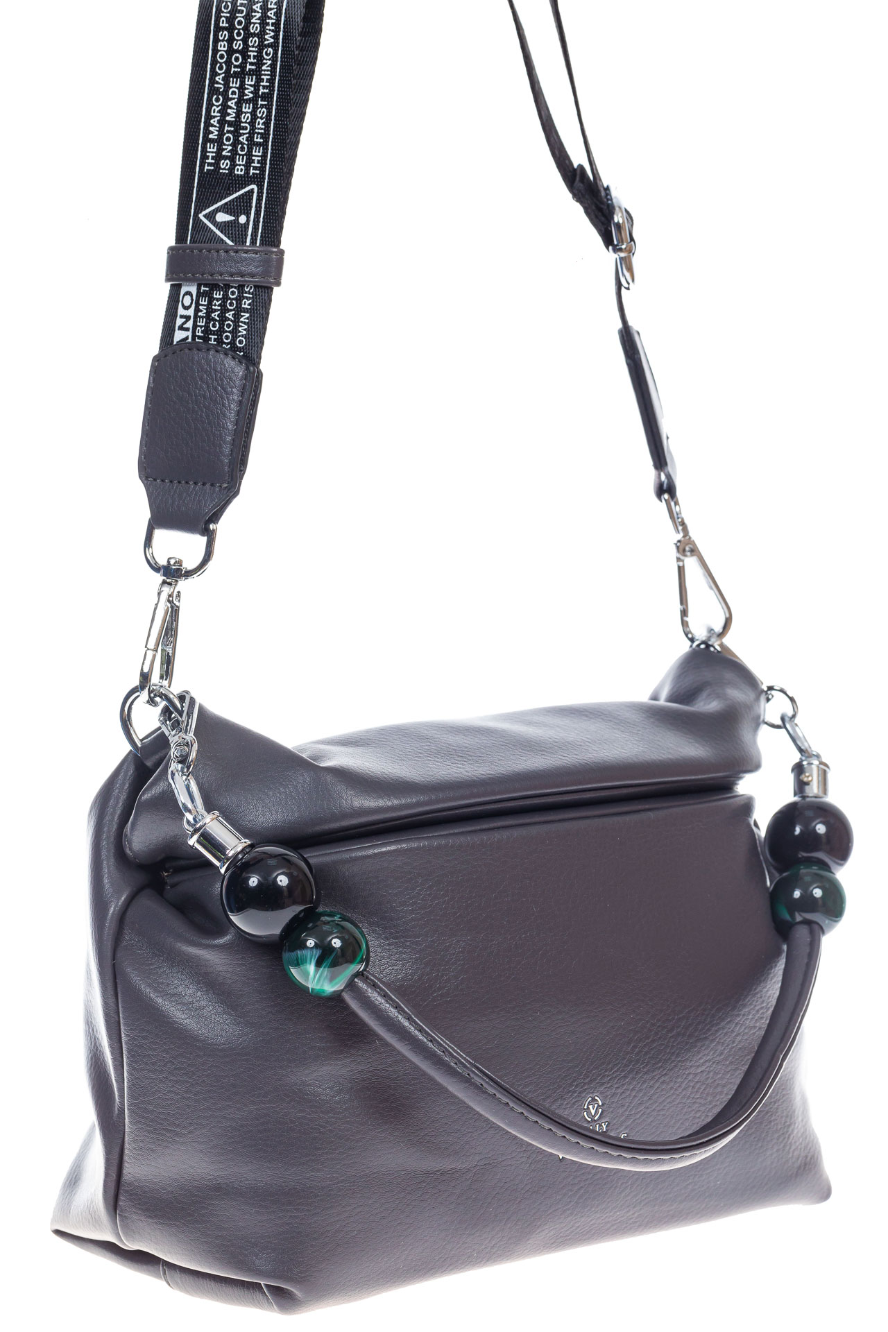 На фото 3 - Женская сумка из мягкой искусственной кожи, цвет графит