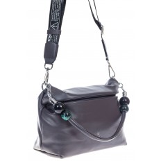 На фото 3 - Женская сумка из мягкой искусственной кожи, цвет графит