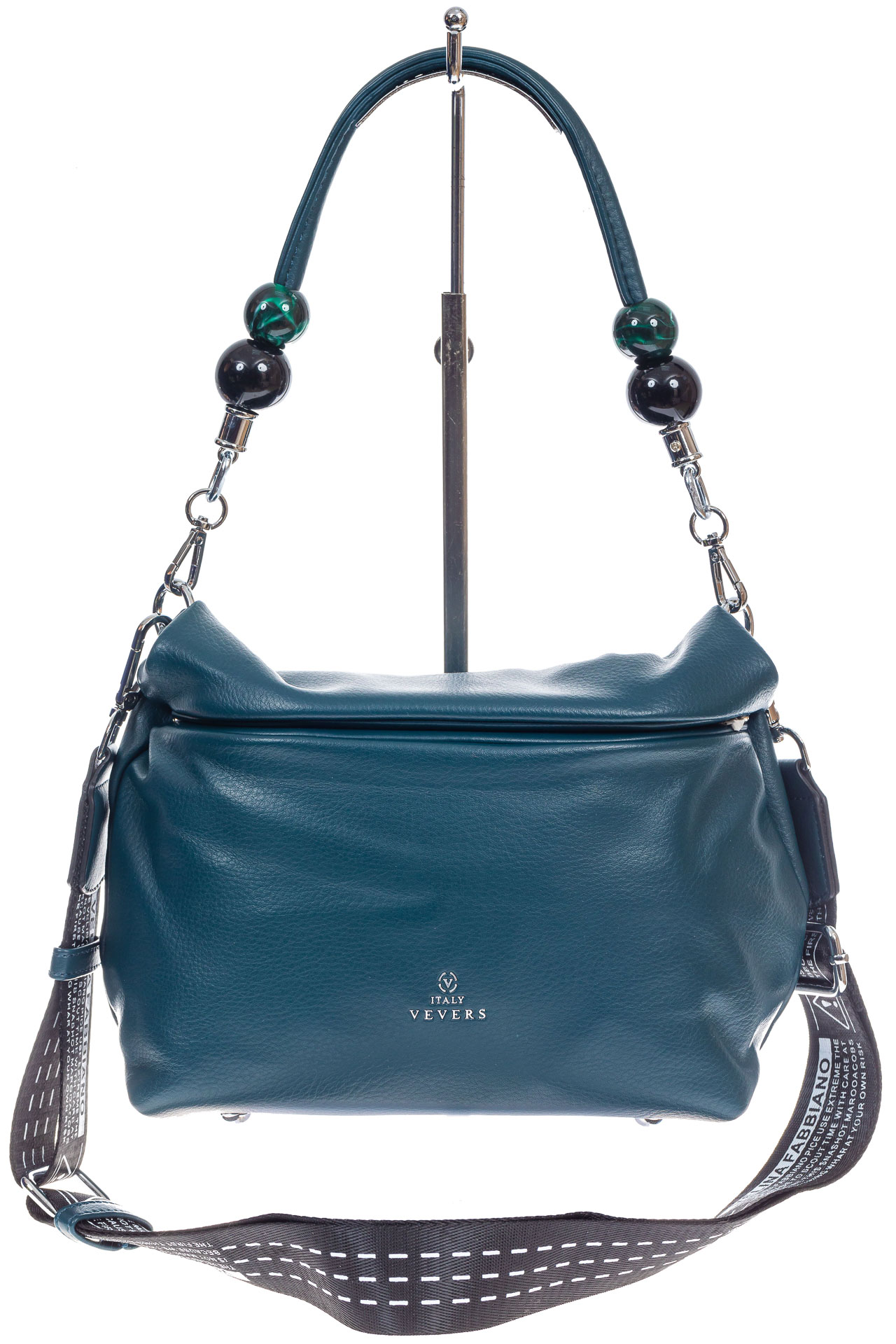 На фото 2 - Женская сумка из мягкой искусственной кожи, цвет синий