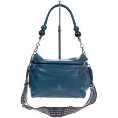 На фото 2 - Женская сумка из мягкой искусственной кожи, цвет синий