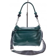 На фото 2 - Женская сумка из мягкой искусственной кожи, цвет зеленый