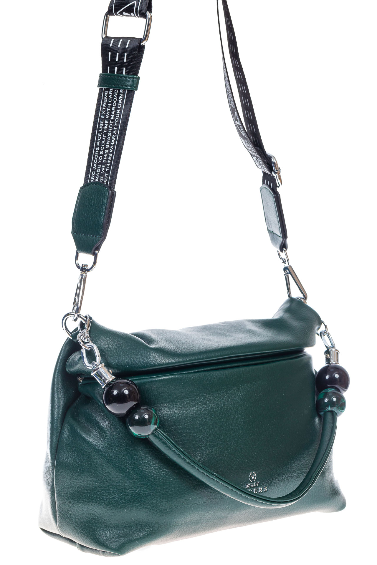 На фото 3 - Женская сумка из мягкой искусственной кожи, цвет зеленый