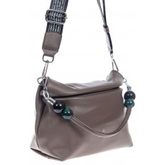 На фото 3 - Женская сумка из мягкой искусственной кожи, цвет  коричнево-серый