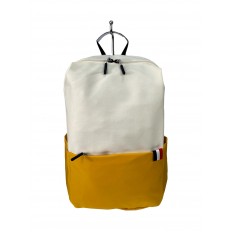 На фото 3 - Молодежный рюкзак из текстиля, цвет молочный с желтым 
