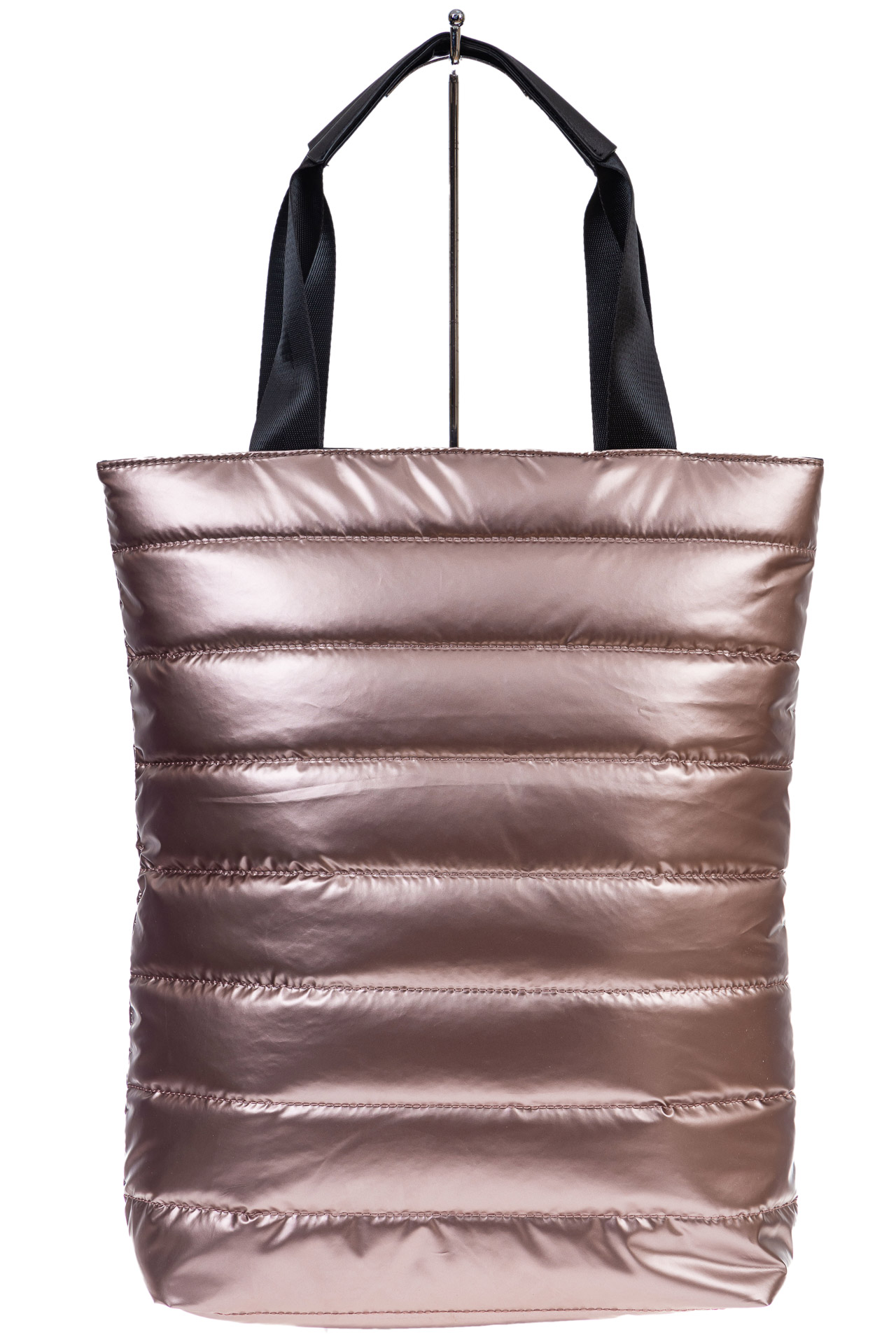 На фото 2 - Женская сумка-шоппер из водооталкивающей ткани, цвет розовый