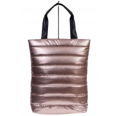 На фото 2 - Женская сумка-шоппер из водооталкивающей ткани, цвет розовый