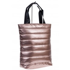 На фото 3 - Женская сумка-шоппер из водооталкивающей ткани, цвет розовый