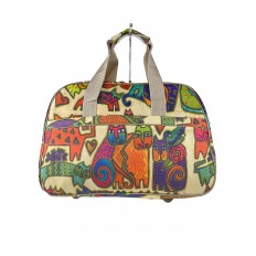 На фото 2 - Дорожная сумка из текстиля  с принтом, мультицвет