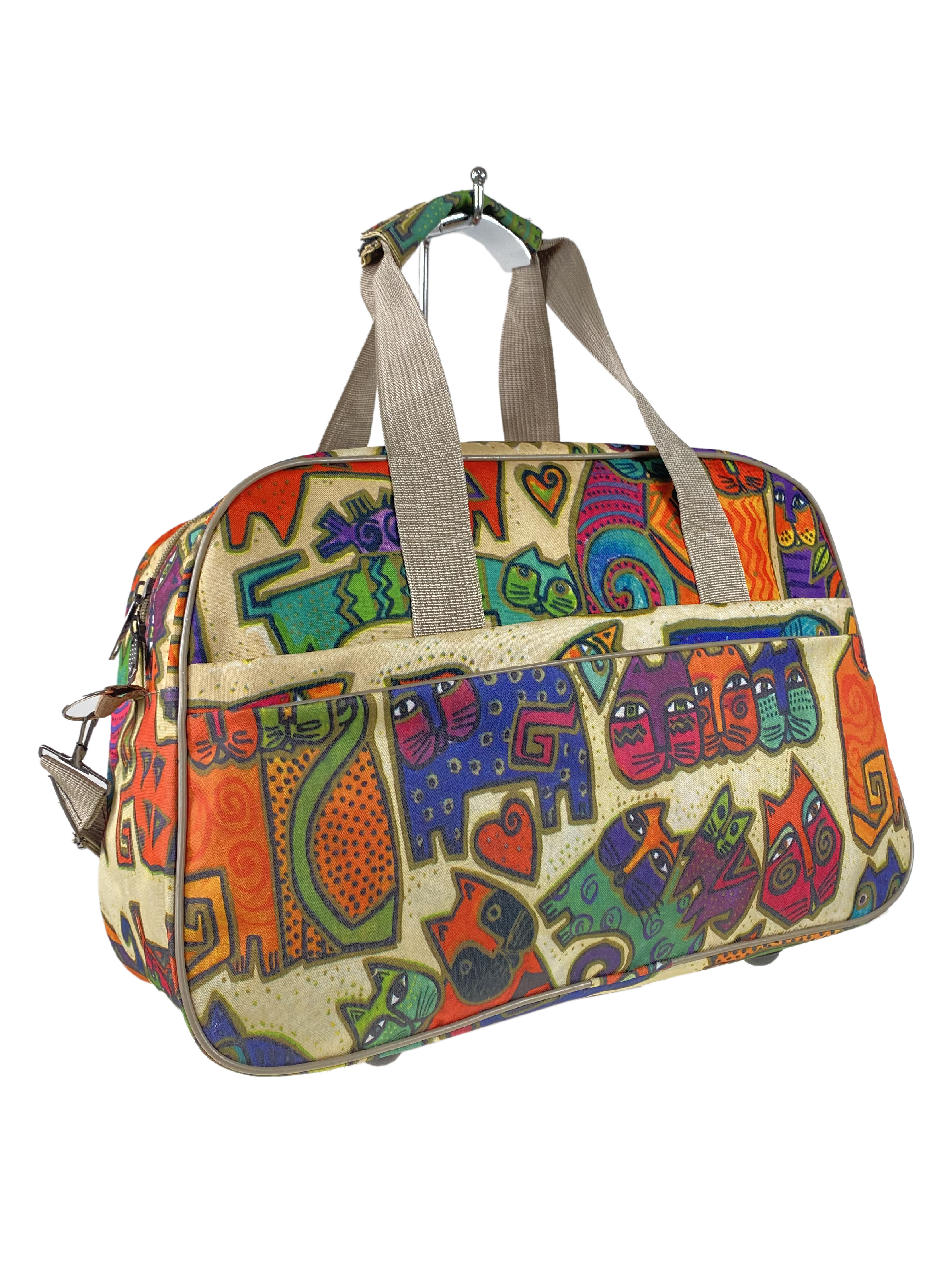 Дорожная сумка из текстиля с принтом , мультицвет