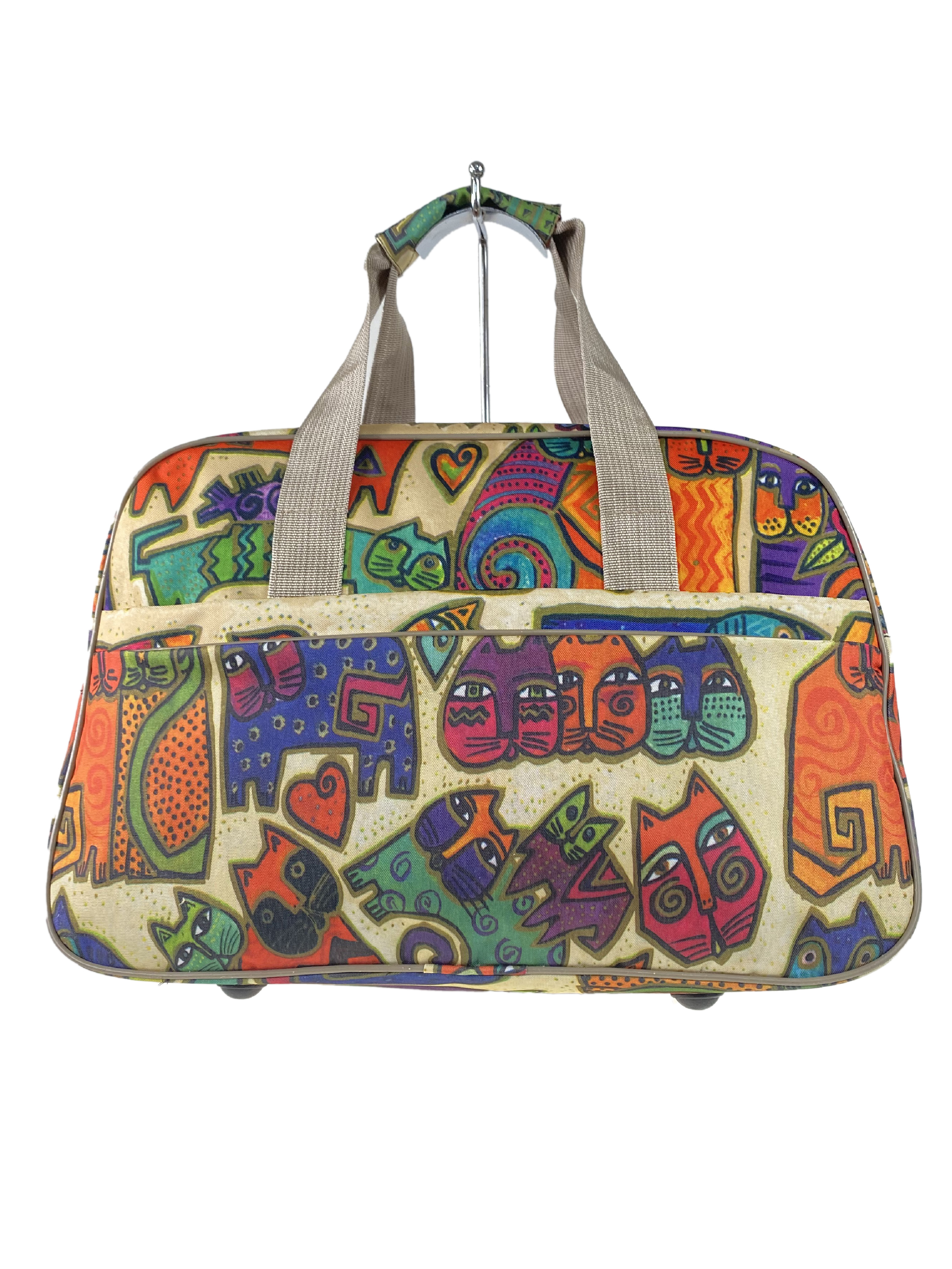 На фото 2 - Дорожная сумка из текстиля с принтом , мультицвет