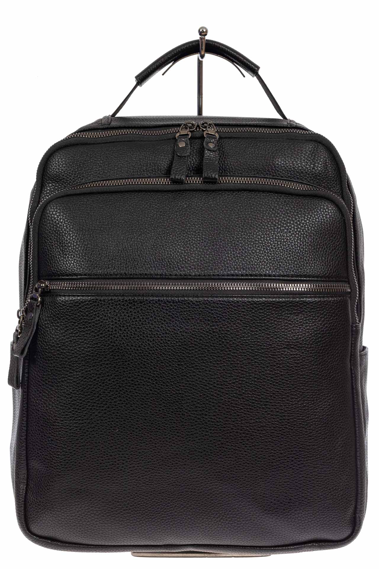 На фото 2 - Мужской рюкзак из экокожи, цвет чёрный