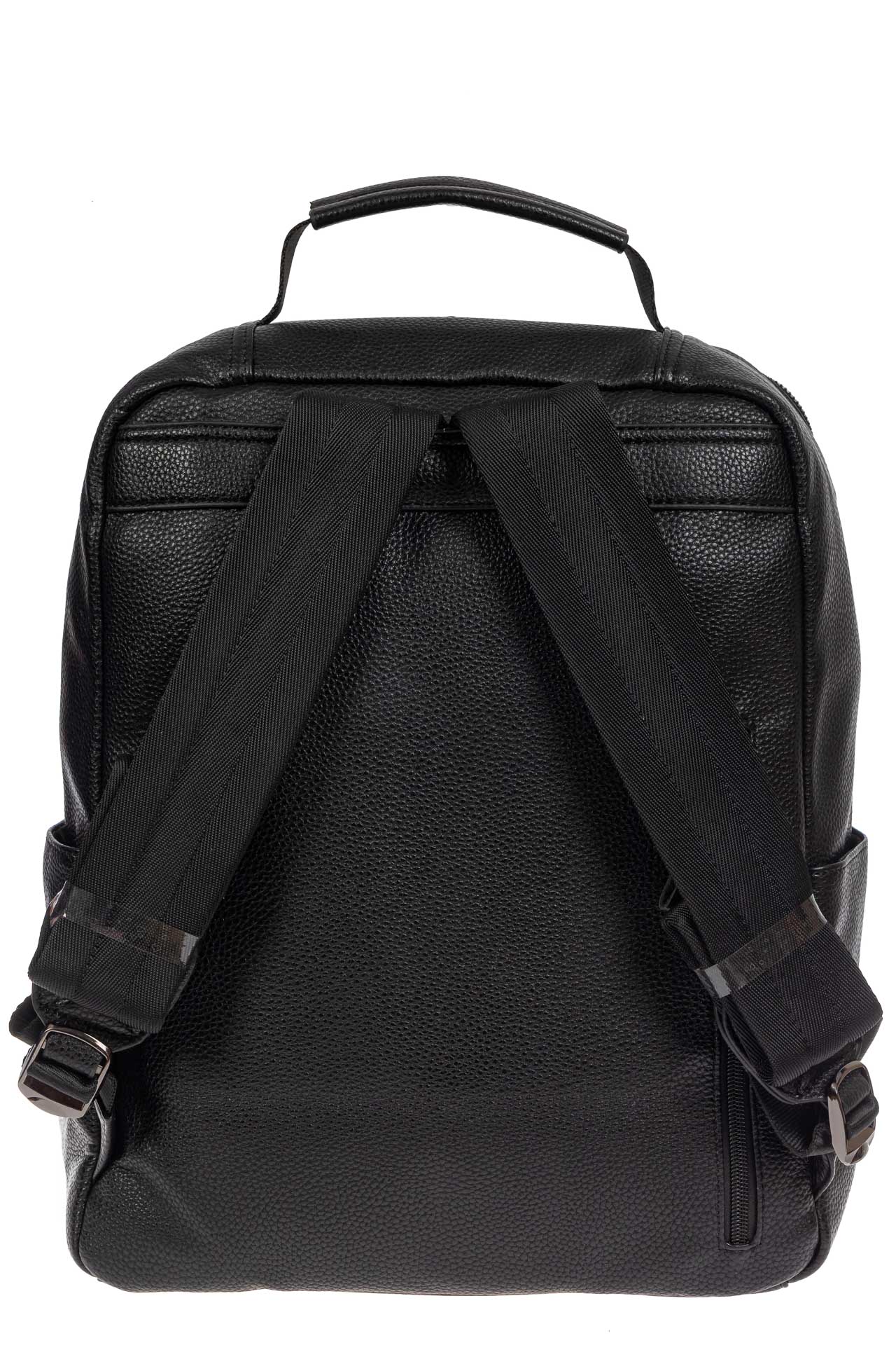 На фото 3 - Мужской рюкзак из экокожи, цвет чёрный
