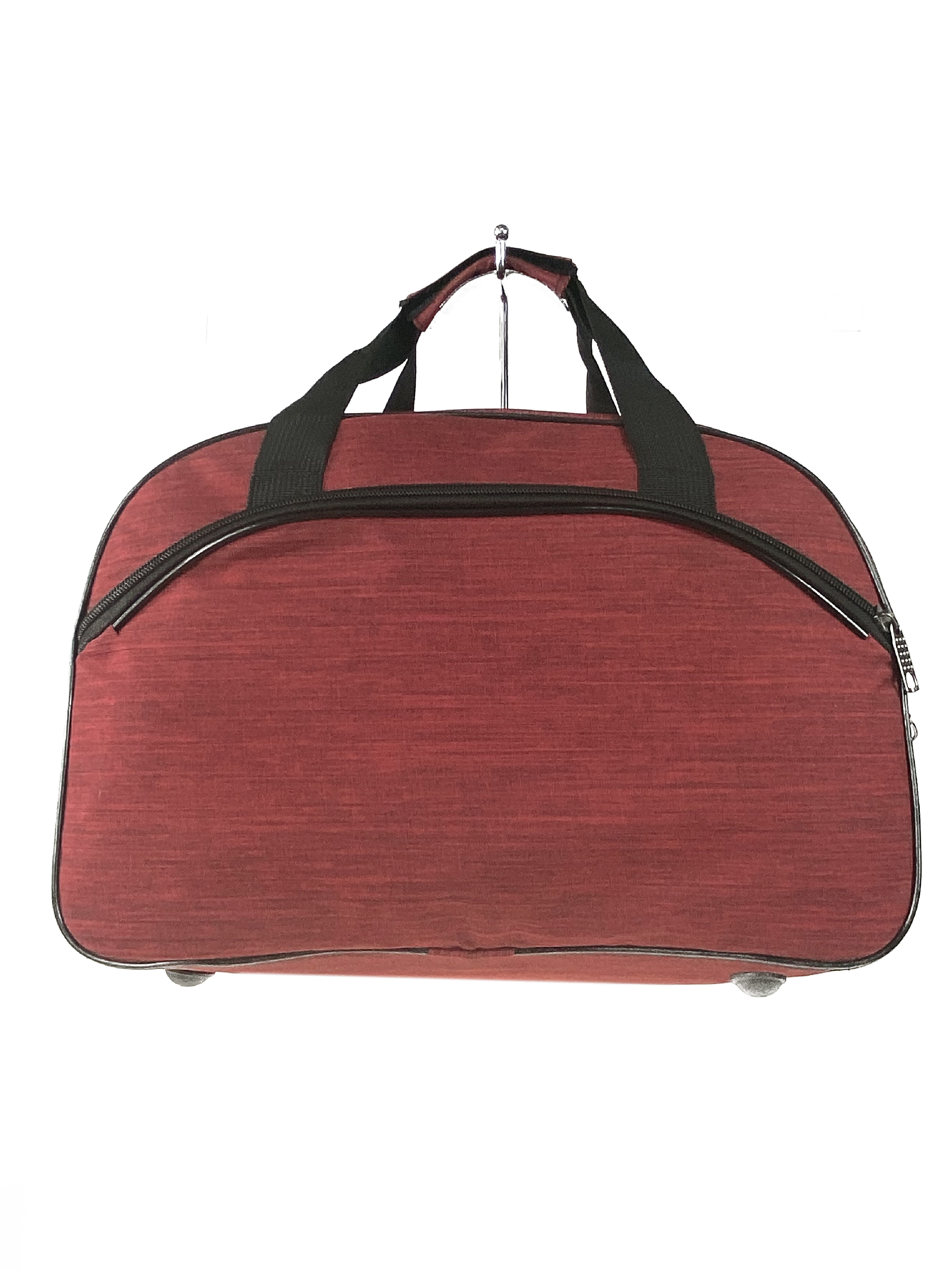 На фото 2 - Дорожная сумка из текстиля , цвет красный