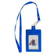 На фото 1 - Бейджик на шею, цвет синий На фото 1 - Бейджик на шею, цвет синий