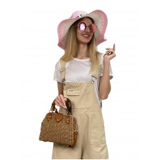На фото 3 - Женская сумка плетеная из соломы, цвет песочный