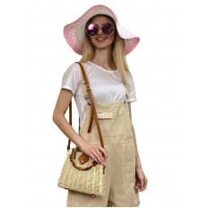 На фото 3 - Женская сумка плетеная из соломы, цвет молочный