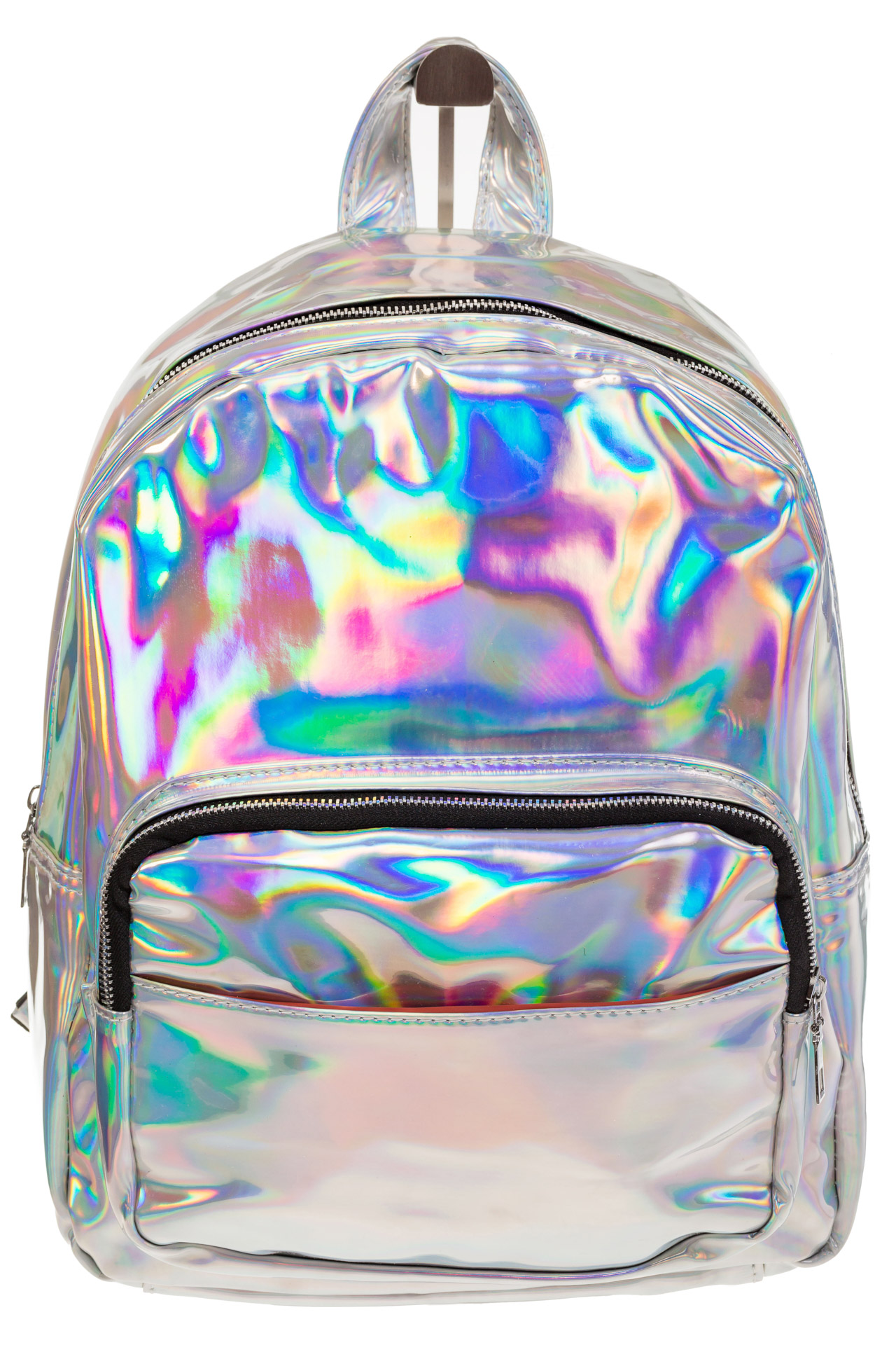 На фото 2 - Рюкзак с зеркальным покрытием из искусственной кожи