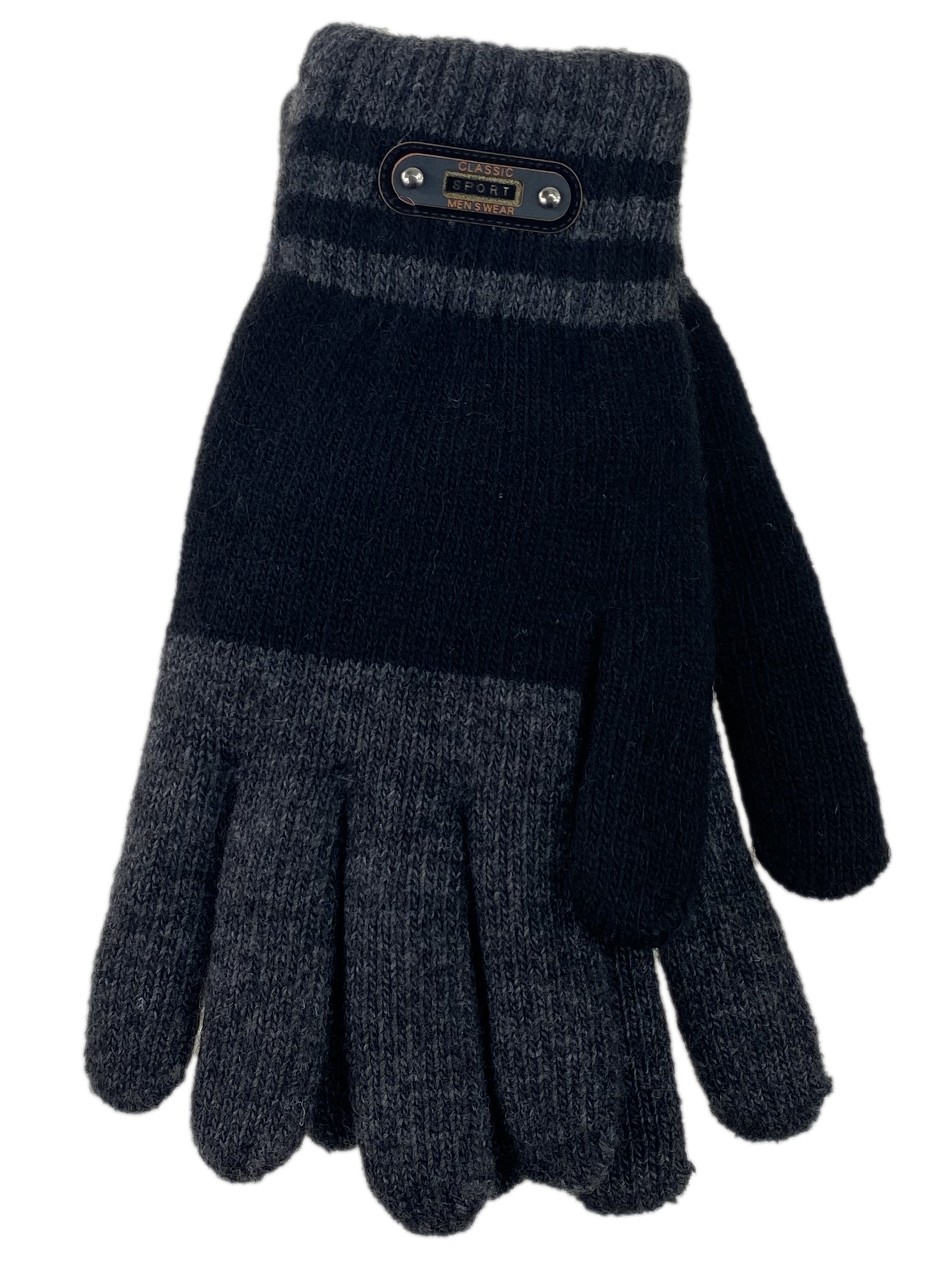 На фото 1 - Мужские теплые перчатки из шерсти, мультицвет