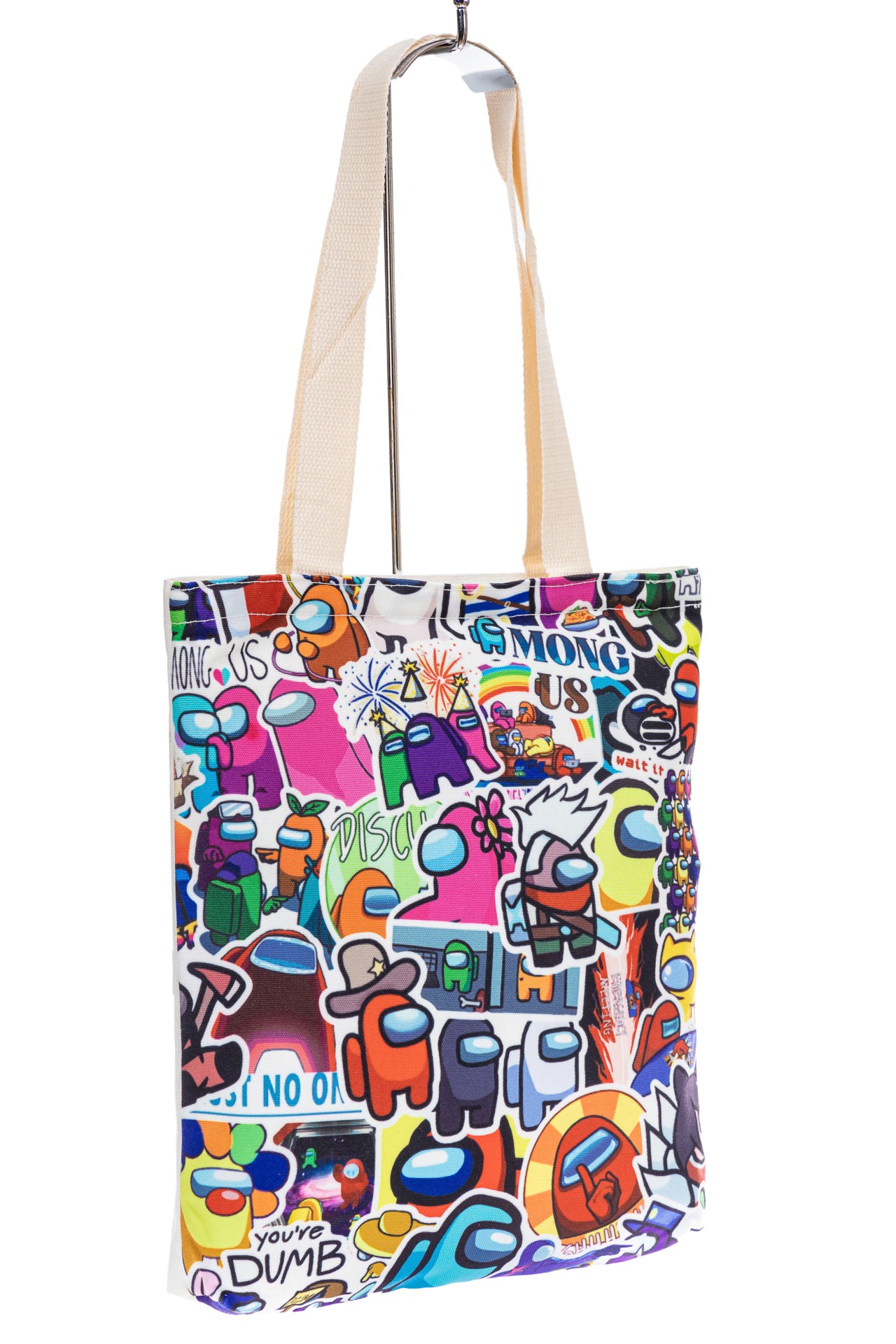 На фото 3 - Летняя сумка шоппер из текстиля, мультицвет