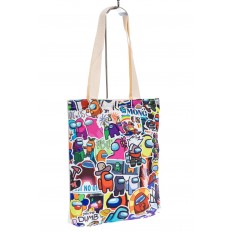На фото 3 - Летняя сумка шоппер из текстиля, мультицвет