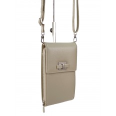На фото 3 - Женская сумка-портмоне на плечо, цвет светло бежевый