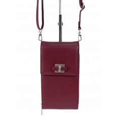 На фото 2 - Женская сумка-портмоне на плечо, цвет  бордовый
