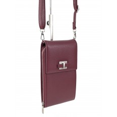 На фото 3 - Женская сумка-портмоне на плечо, цвет  бордовый
