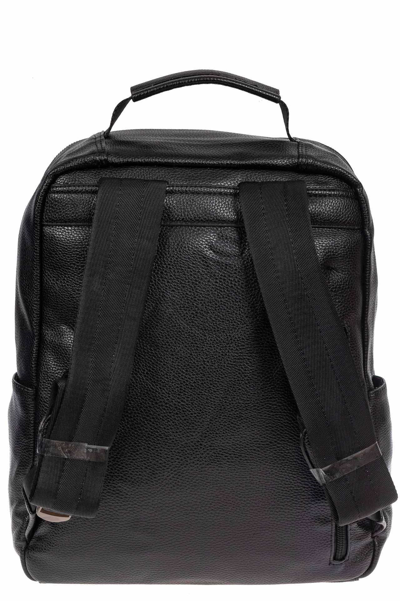 На фото 3 - Мужской городской рюкзак из экокожи, цвет чёрный