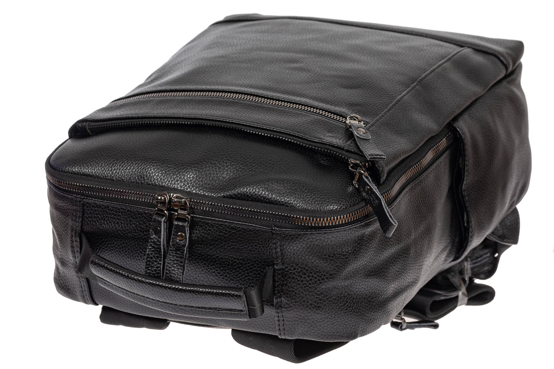 На фото 4 - Мужской городской рюкзак из экокожи, цвет чёрный