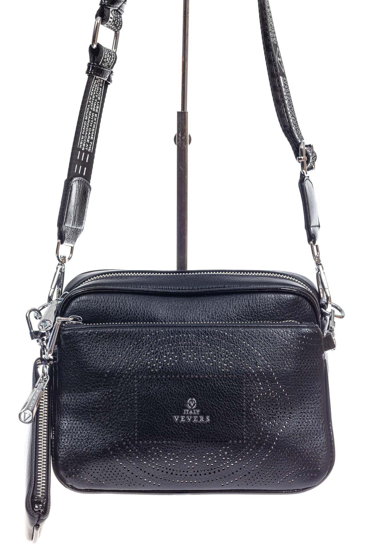 На фото 2 - Женская сумка кросс-боди из искусственной кожи, цвет чёрный