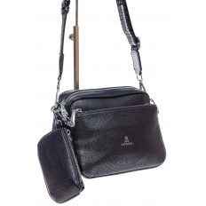 На фото 3 - Женская сумка кросс-боди из искусственной кожи, цвет чёрный