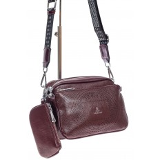 На фото 3 - Женская сумка кросс-боди из искусственной кожи, цвет бордовый