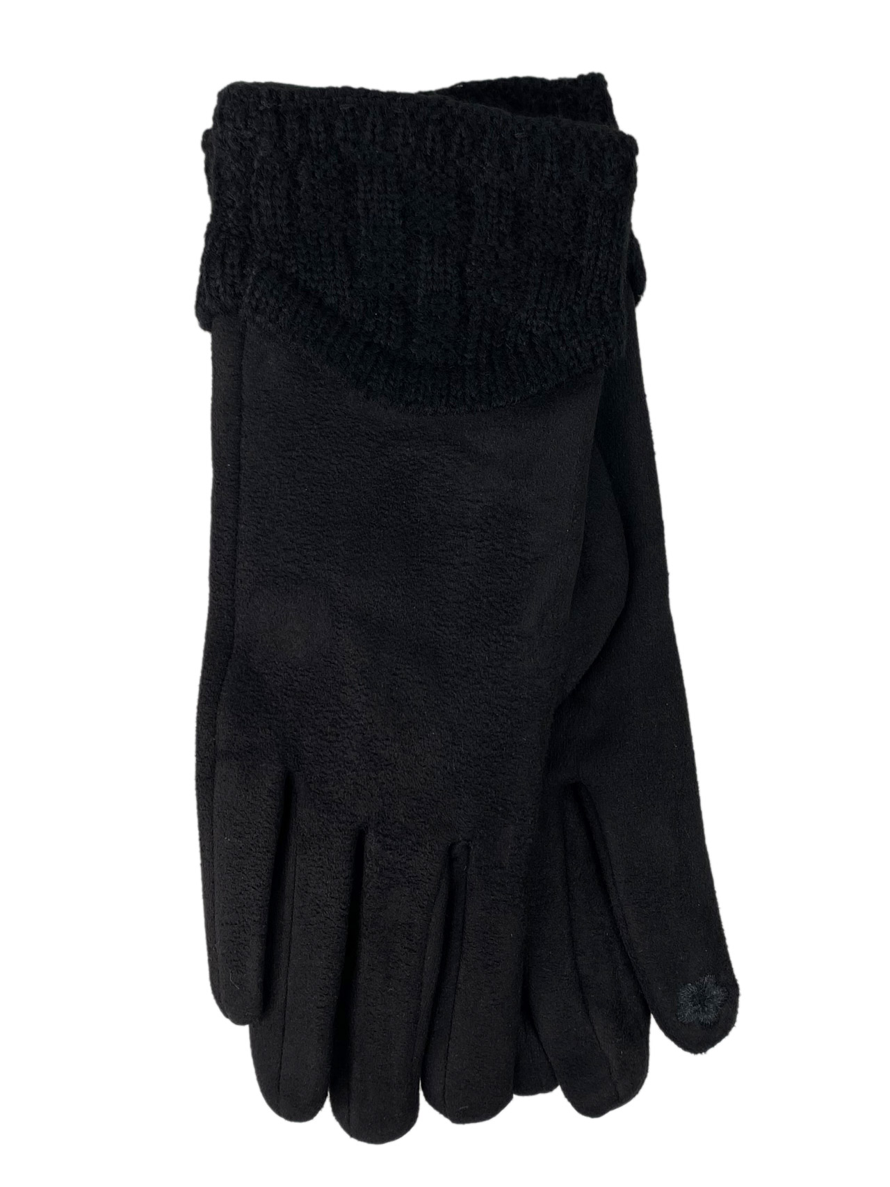 На фото 1 - Демисезонные перчатки с манжетом, цвет черный