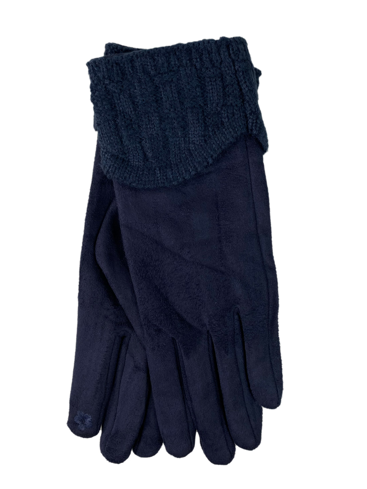 На фото 1 - Демисезонные перчатки с манжетом, цвет синий