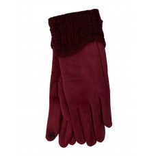 На фото 1 - Демисезонные перчатки с манжетом, цвет бордовый