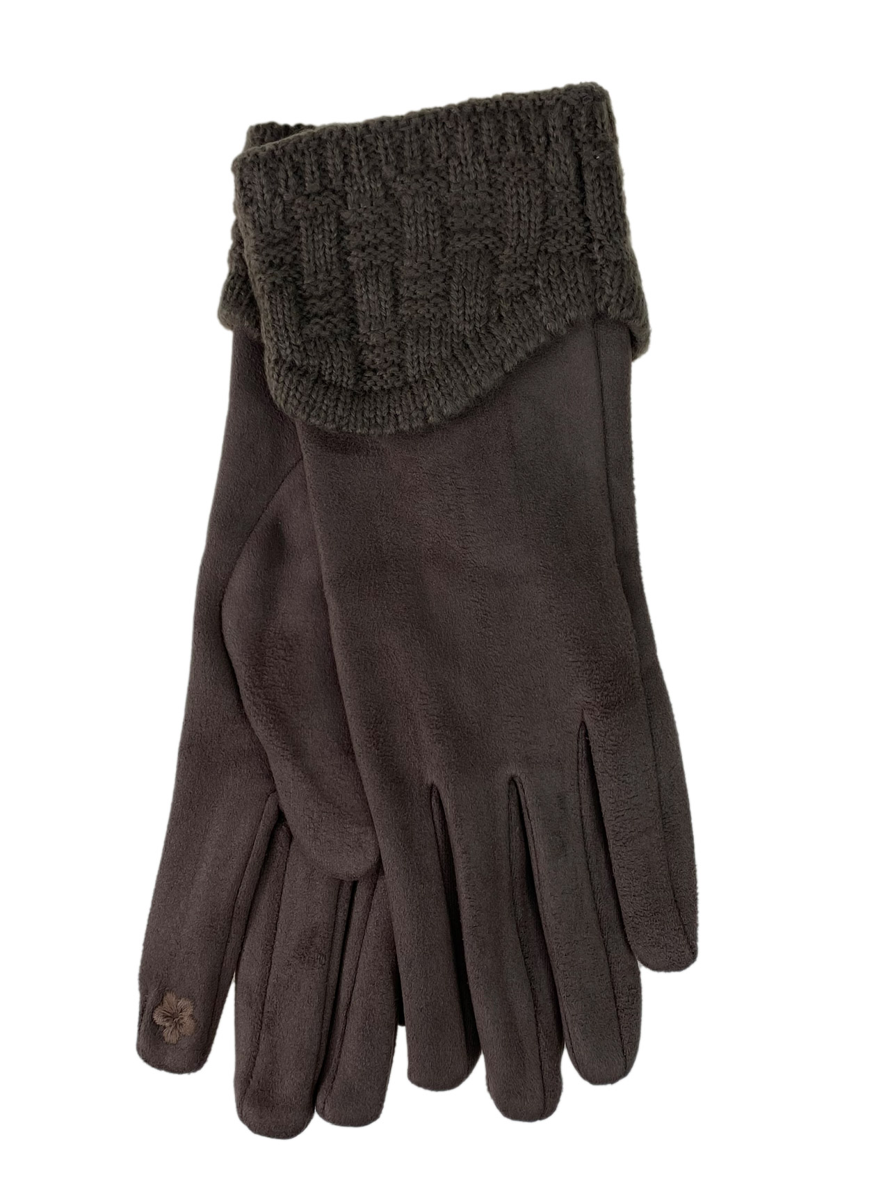 На фото 1 - Демисезонные перчатки с манжетом, цвет коричневый