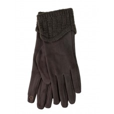 На фото 1 - Демисезонные перчатки с манжетом, цвет коричневый