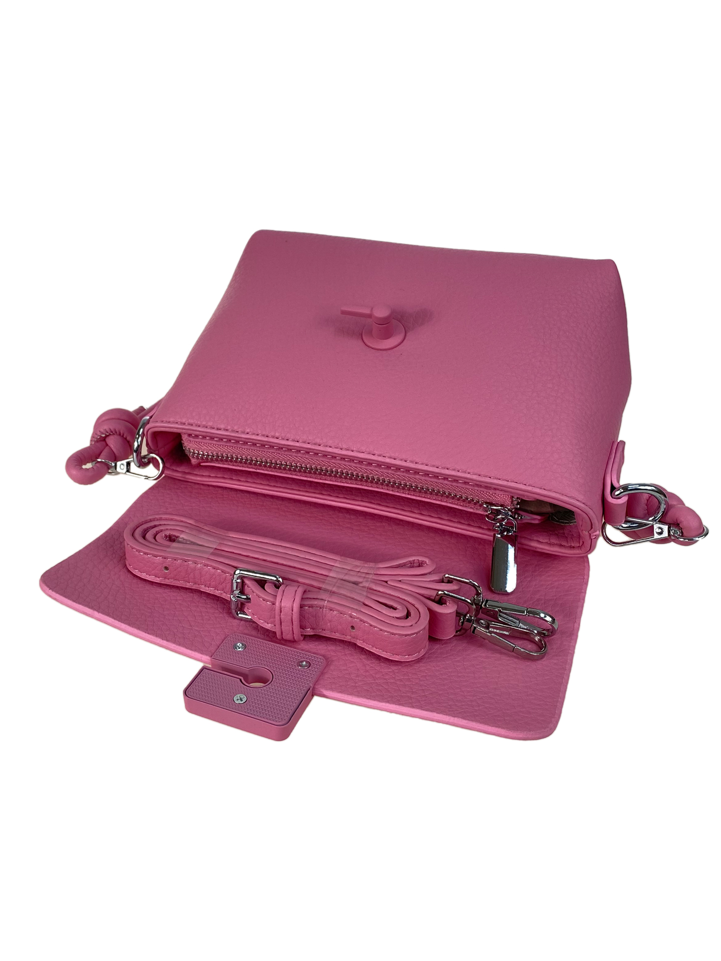 На фото 2 - Женская сумка из искусственной кожи цвет розовый