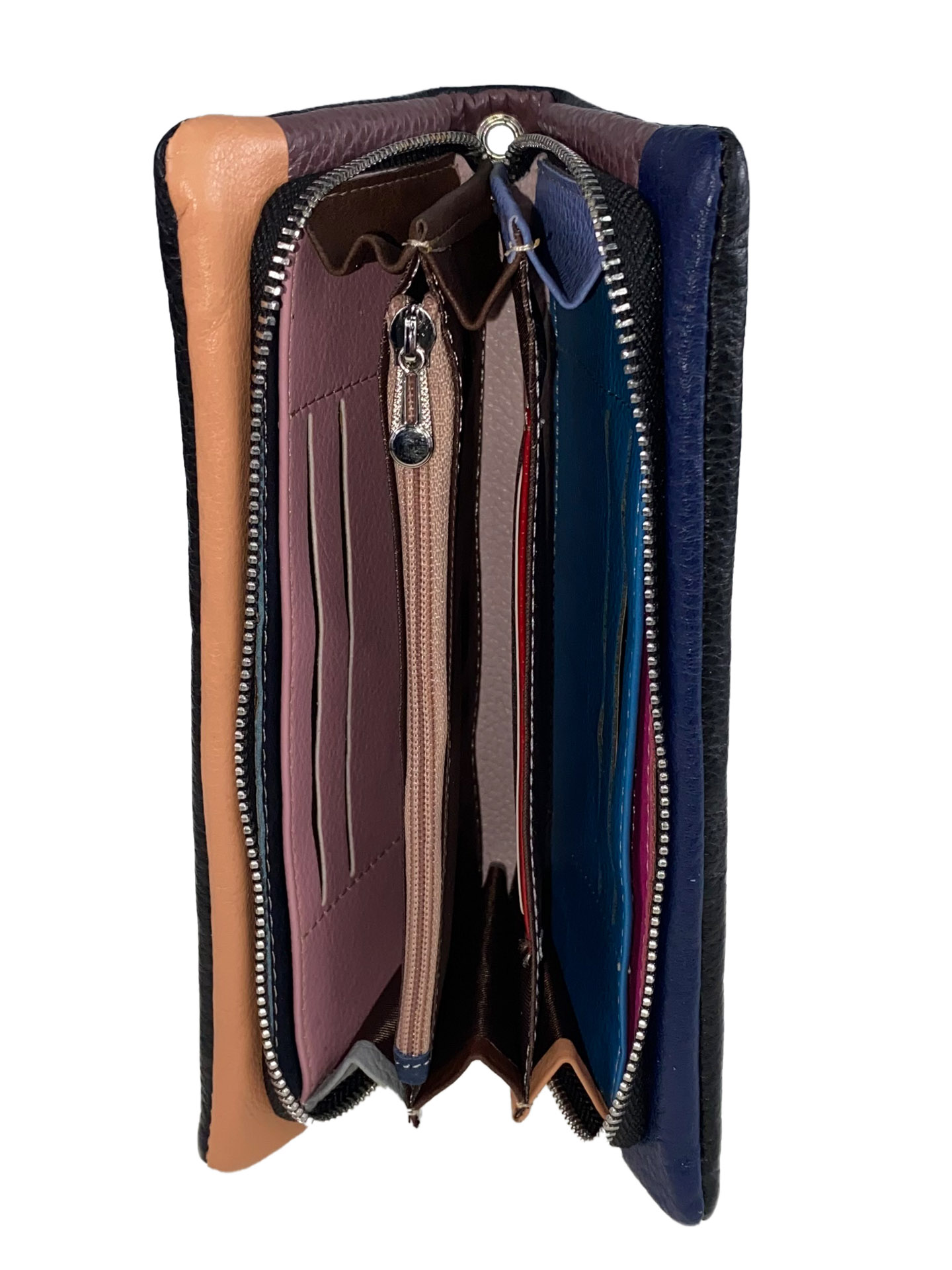 На фото 2 - Женский кошелёк-клатч из мягкой натуральной кожи, цвет чёрный