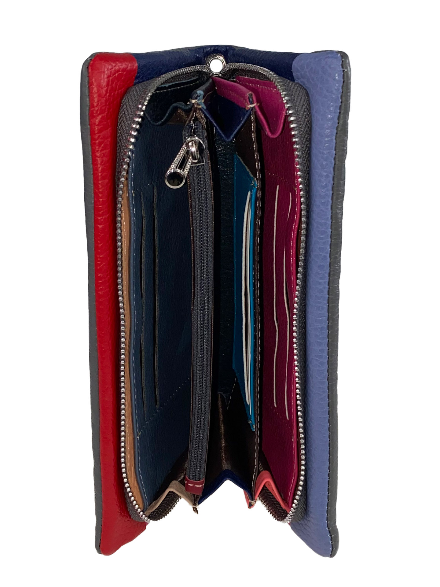 На фото 2 - Женский кошелёк-клатч из мягкой натуральной кожи, цвет графитовый