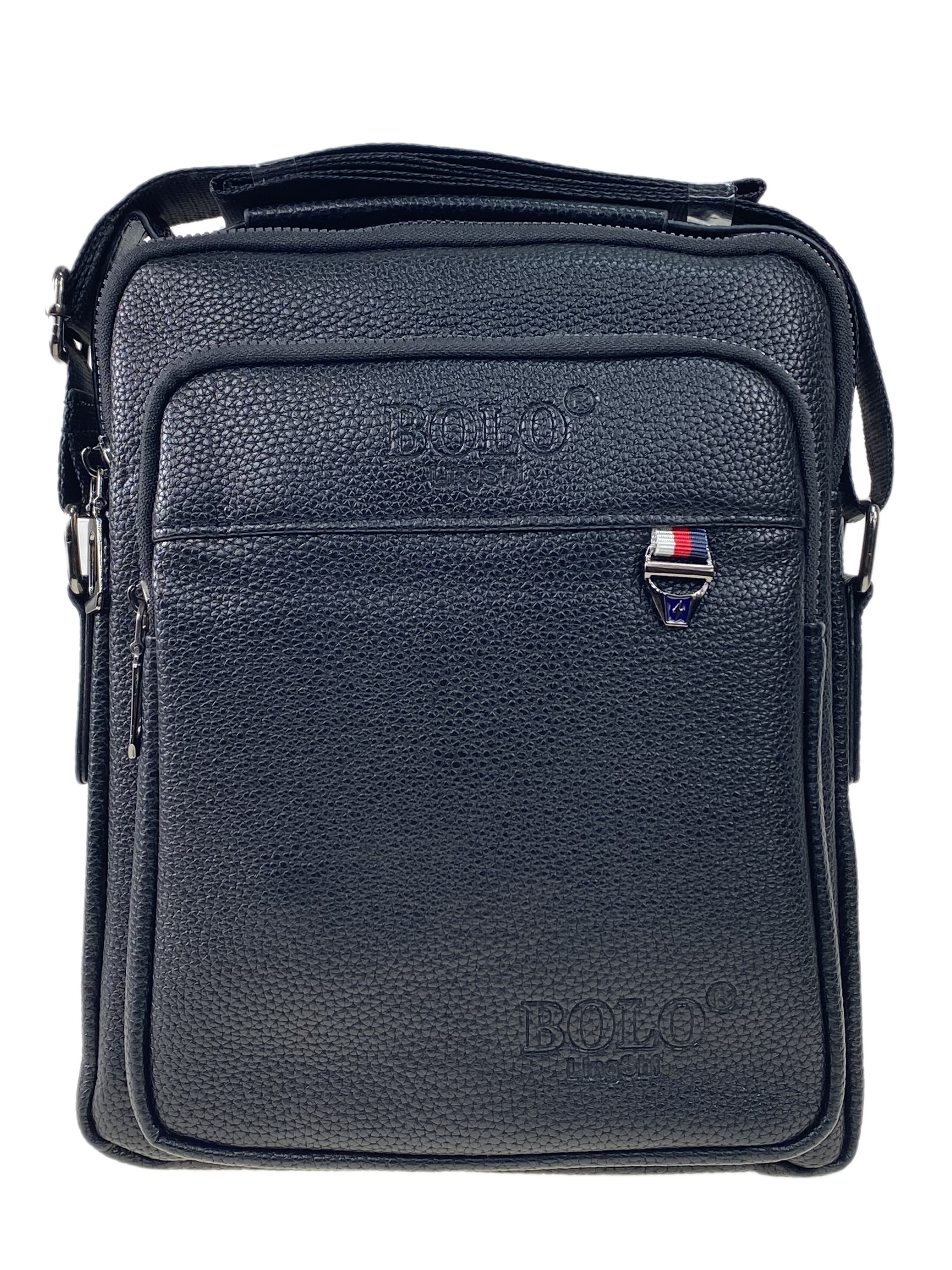 На фото 2 -  Мужская сумка-планшет из экокожи, чёрная