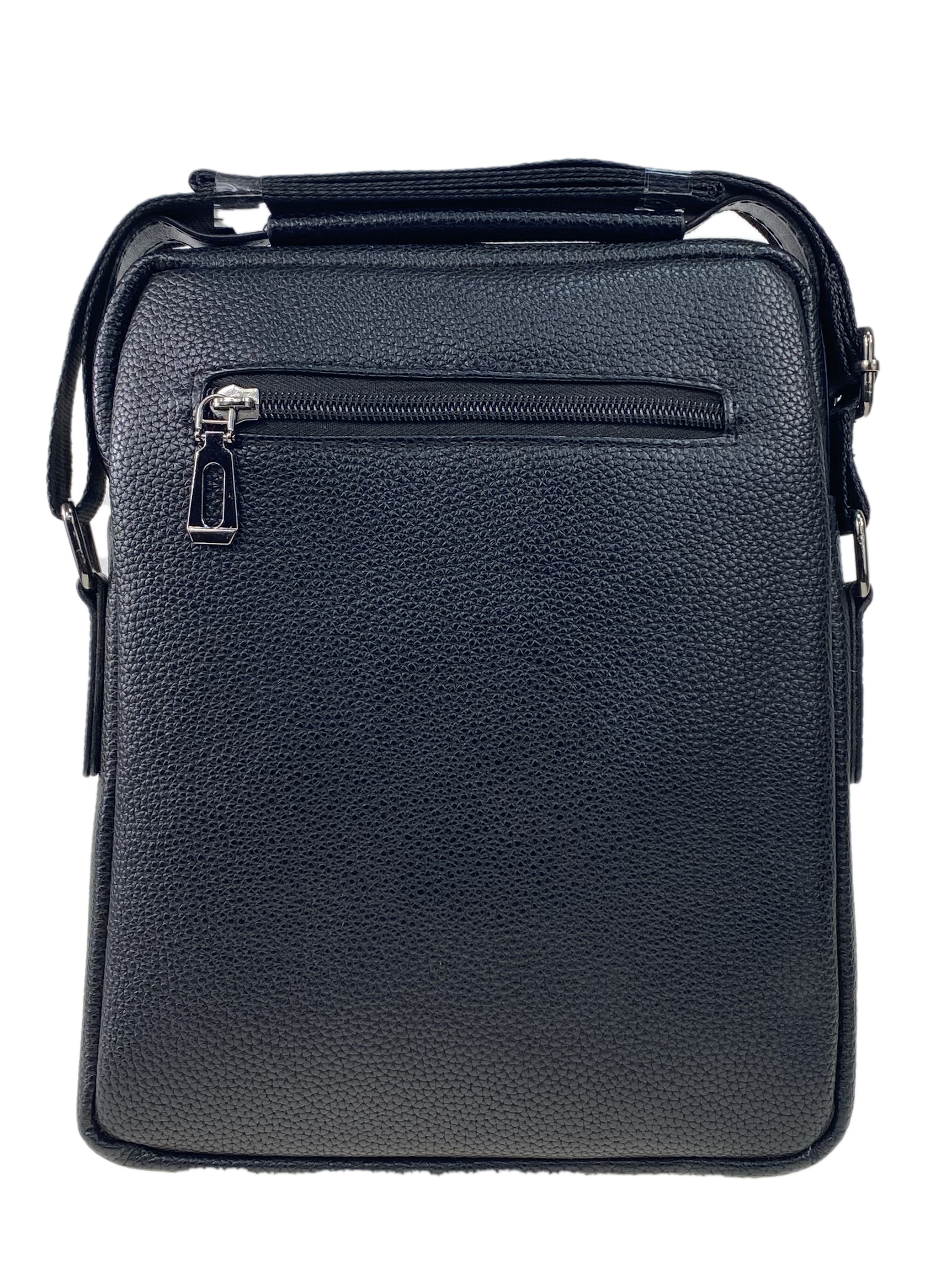 На фото 3 -  Мужская сумка-планшет из экокожи, чёрная