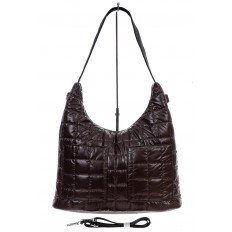 На фото 2 - Женская сумка-шоппер из водооталкивающей ткани, цвет кофе