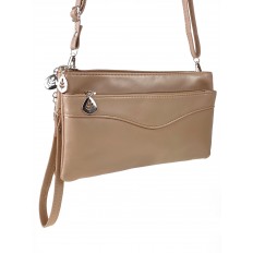 На фото 3 - Женская сумка-клатч из мягкой искусственной кожи, цвет  бежевый