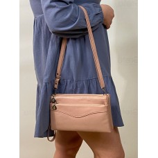 На фото 1 - Женская сумка-клатч из мягкой искусственной кожи, цвет  розовый