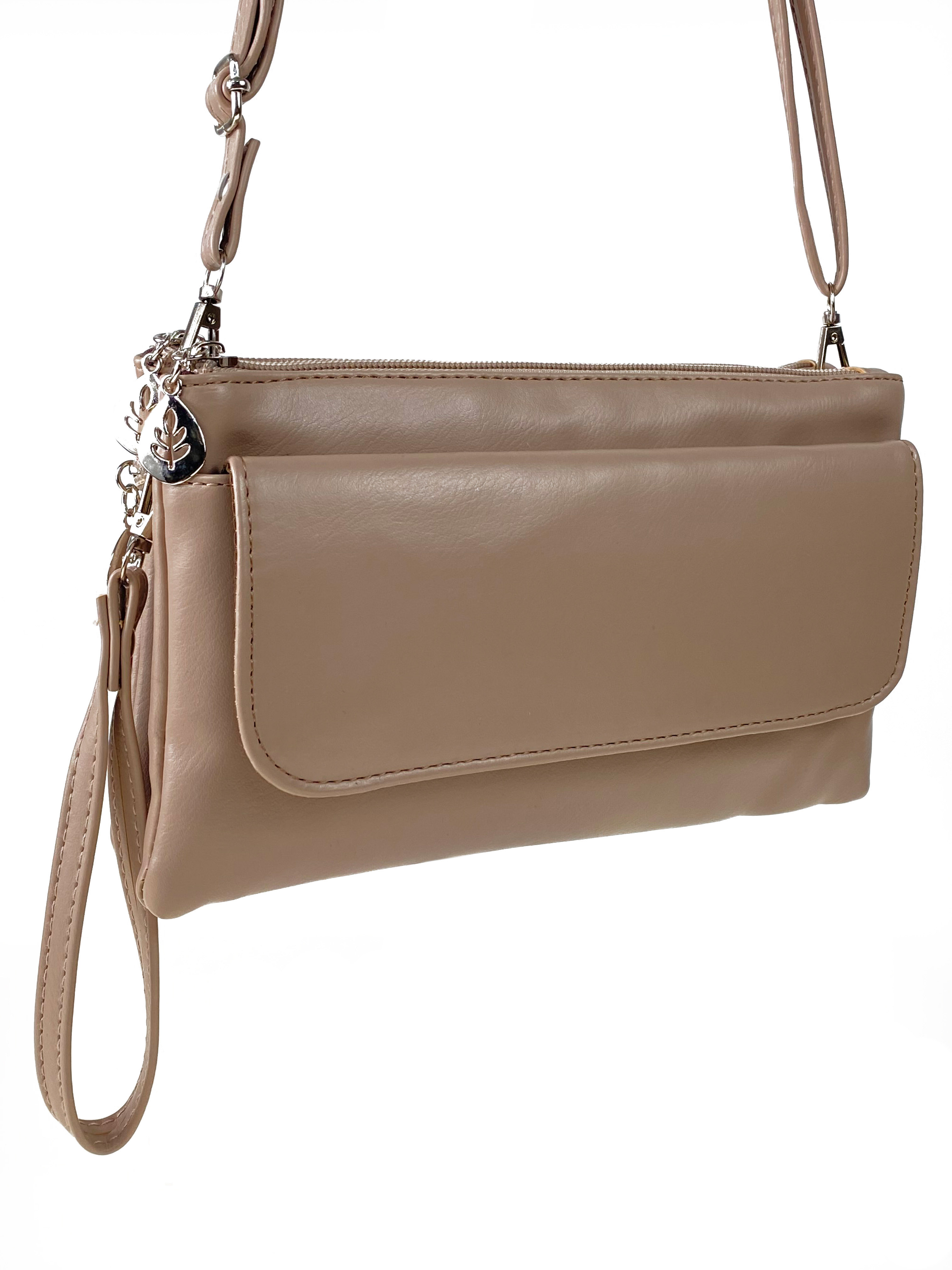 На фото 3 - Женская сумка-клатч из мягкой искусственной кожи, цвет абрикосовый