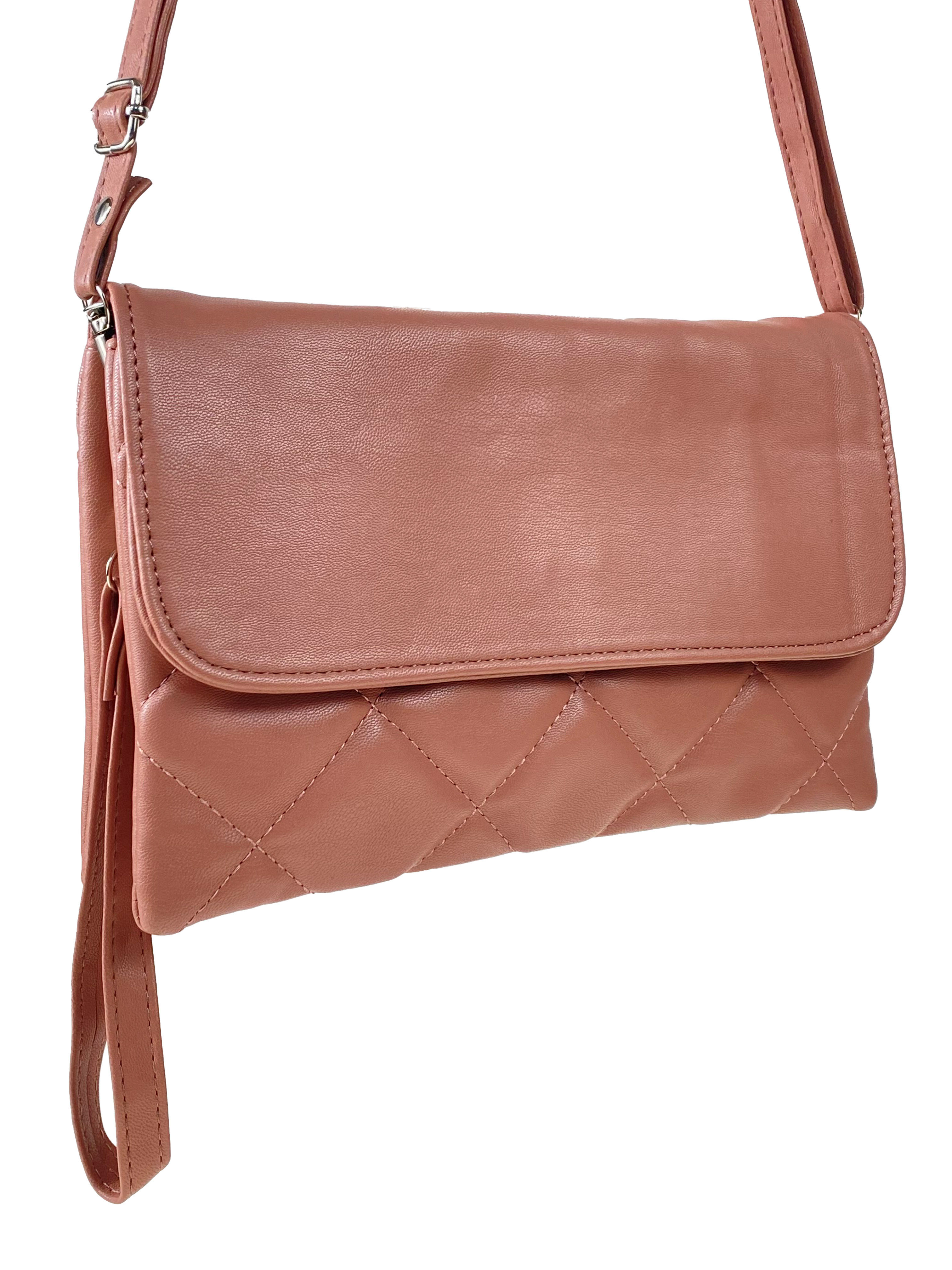 На фото 3 - Женская сумка-клатч из мягкой искусственной кожи, цвет ярко розовый